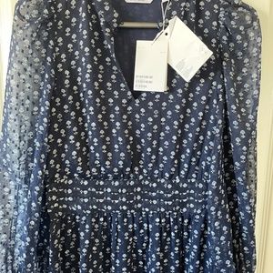 micro floral pleated mini dress